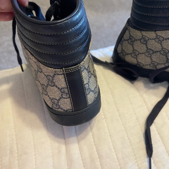 Gucci GG Imprime High Top Crocodile Skin Leather/Canvas Shoes Men’s US 9.5 - Picture 8 of 13